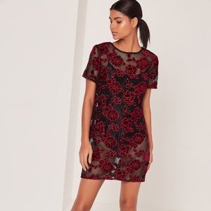 Missguided Black Embroidered Dress